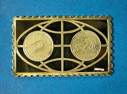 1982-es bélyegérem Spanyolországi Labdarúgó Vliágbajnokság, sargaréz bélyeg